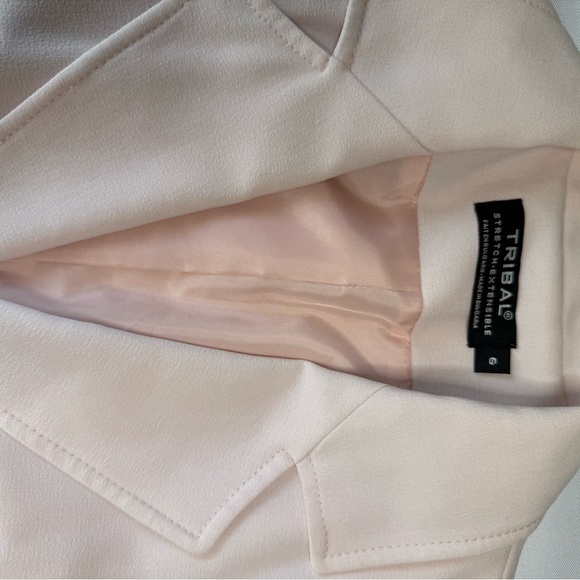 Tribal Pink Blazer with Notched Lapels and Cropped Fit - Picture 4 of 7